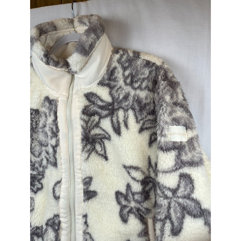 Spyder Women's Ivory Floral Sherpa Fleece Full Zip Jacket Size Medium NWT - Picture 9 of 14